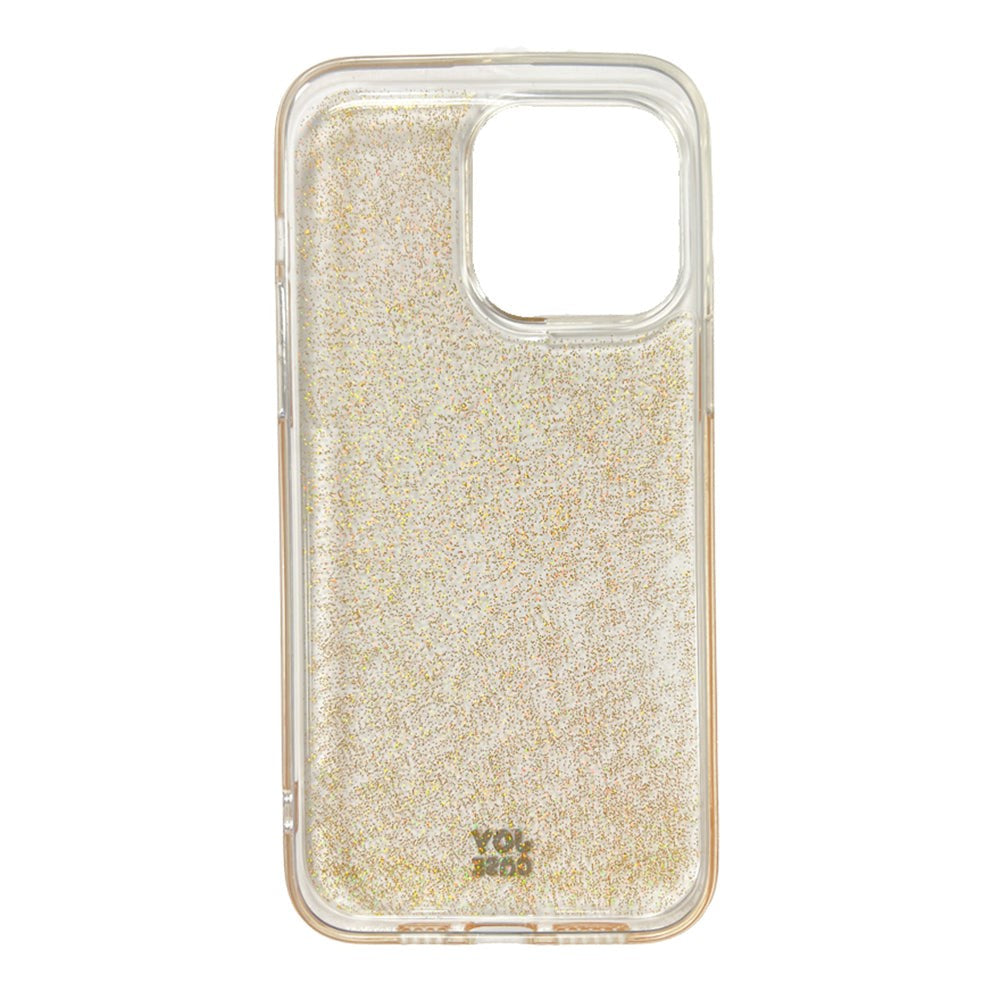 iPhone 14 Pro Max Joy Case Hybrid Glitter Case - Transparent / Gold