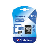 Verbatim Premium microSDXC Class 10 Memory Card w. 128GB & Camera Adaptor