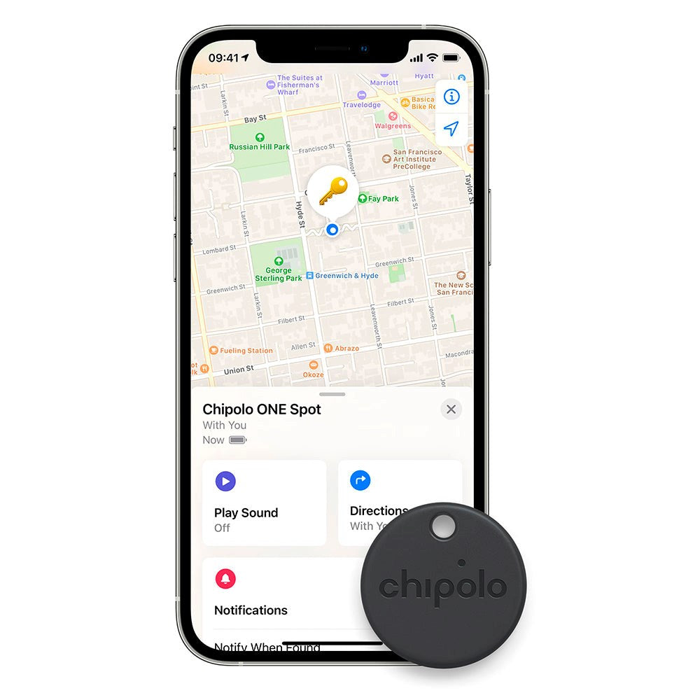 Chipolo ONE Spot - GPS Tracker - Compatible with Apple Find My - 4 Pack - Black