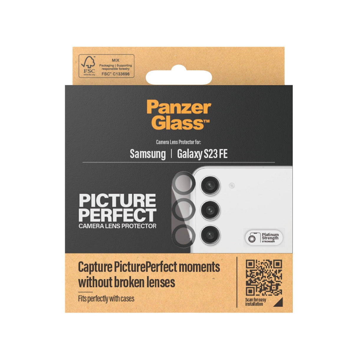 Samsung Galaxy S23 FE PanzerGlass PicturePerfect - Camera Protection - Platinum Strength - Transparent / Black