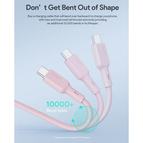 Aukey CB-SCC101 100W USB-C to USB-C Cable - 1m - Pink