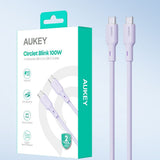 Aukey CB-SCC101 100W USB-C to USB-C Cable - 1m - Purple