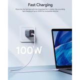 Aukey CB-SCC101 100W USB-C to USB-C Cable - 1m - Purple