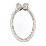 Mirror Sticker w. Stones & Pearls - Silver