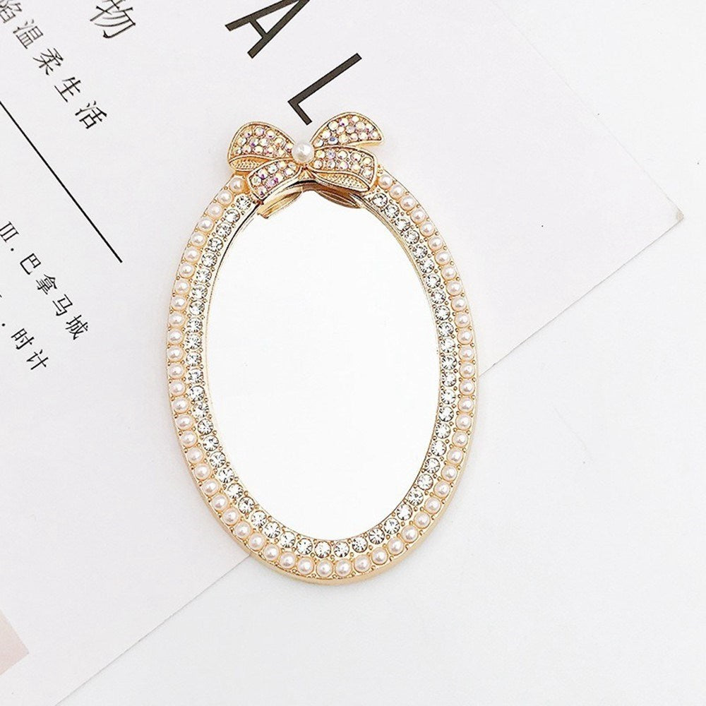 Mirror Sticker w. Stones & Pearls - Gold