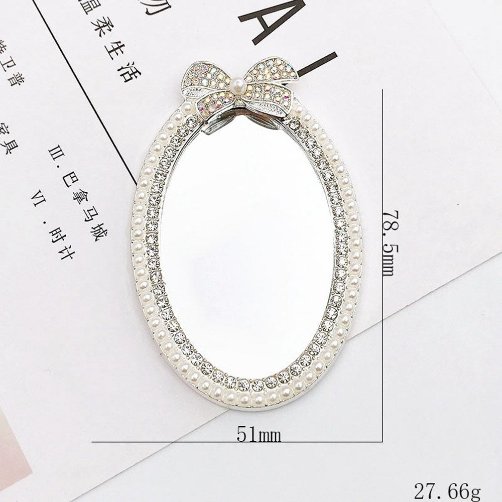 Mirror Sticker w. Stones & Pearls - Gold