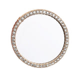 Round Mirror Decoration with Rhinestones for Phone - Gold