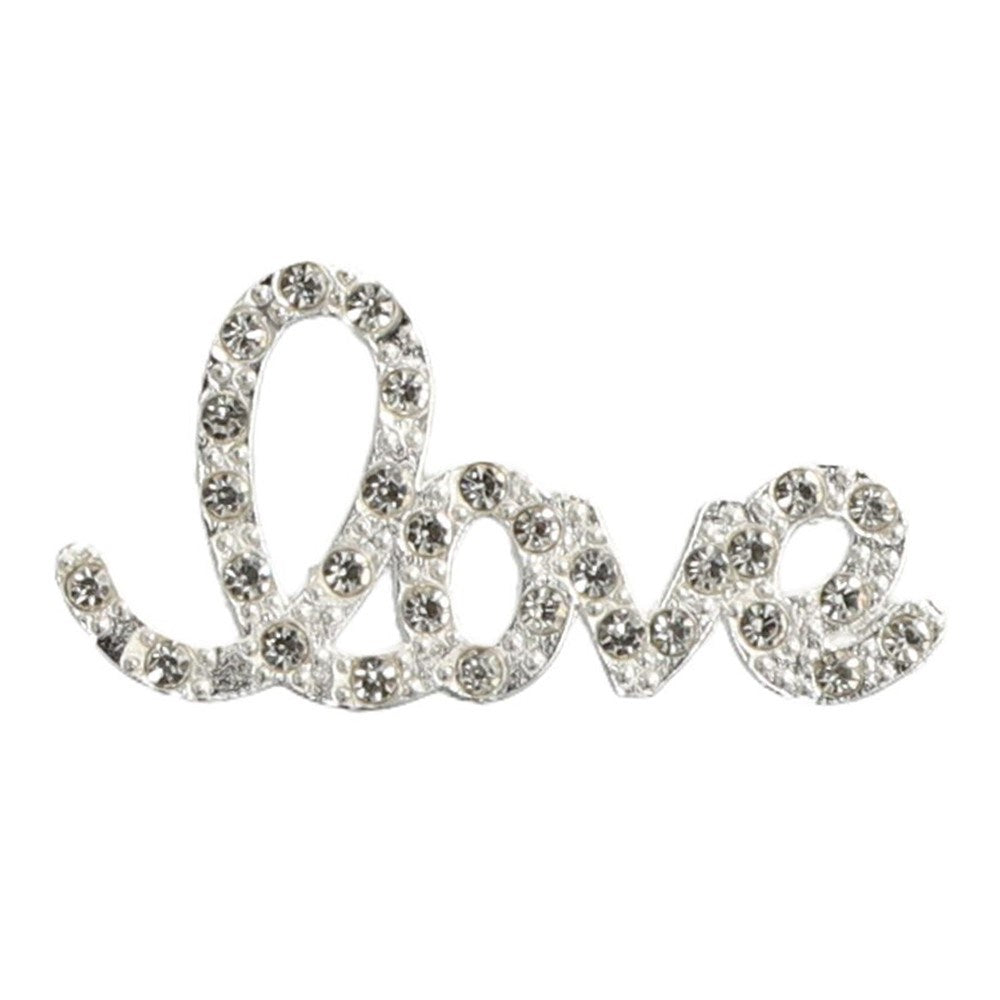 Love Sticker for Mobile - Rhinestones - Silver