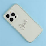 Love Sticker for Mobile - Rhinestones - Silver