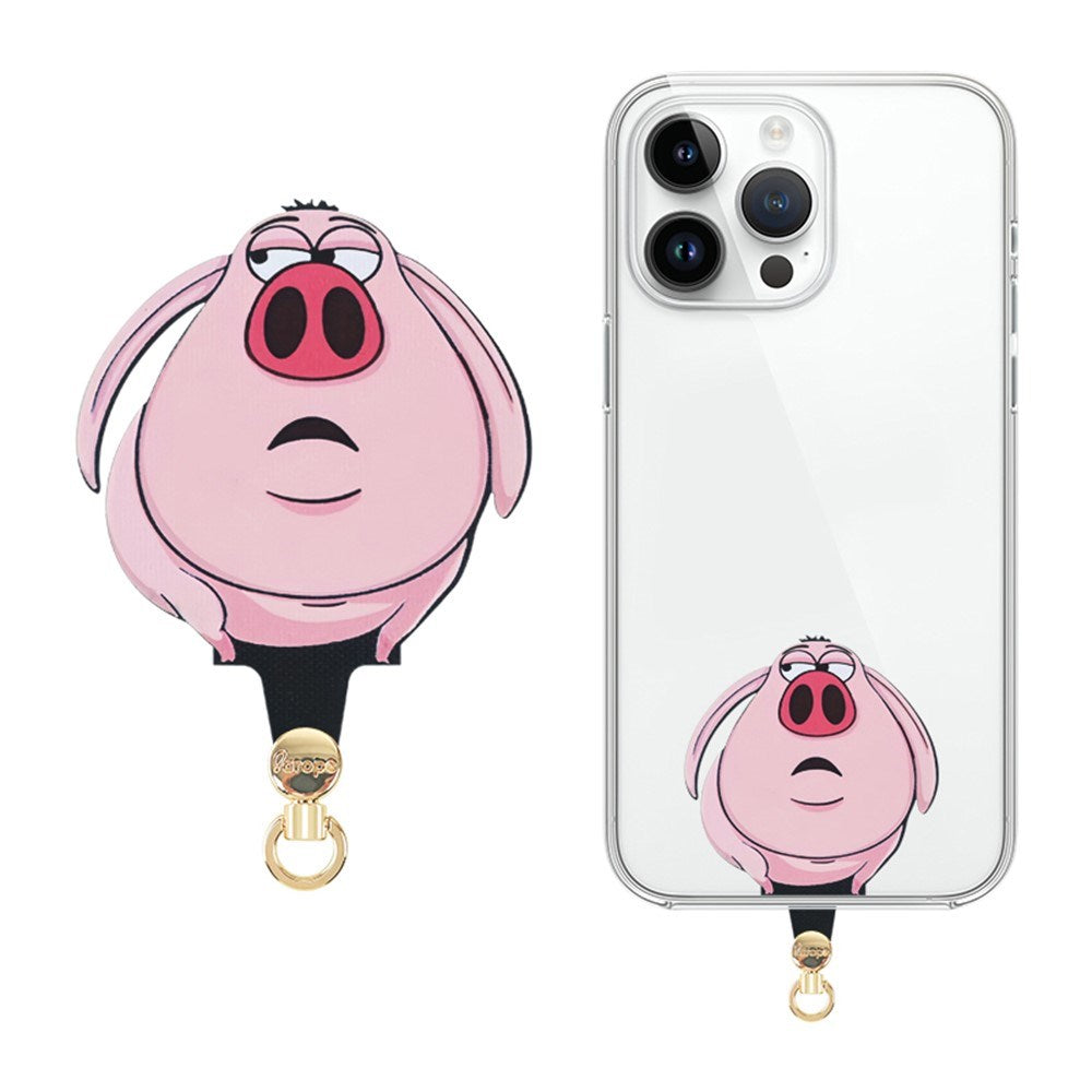 Insert Plate for Mobile Strap - Cartoon Design - Flying Pig