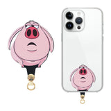 Insert Plate for Mobile Strap - Cartoon Design - Flying Pig