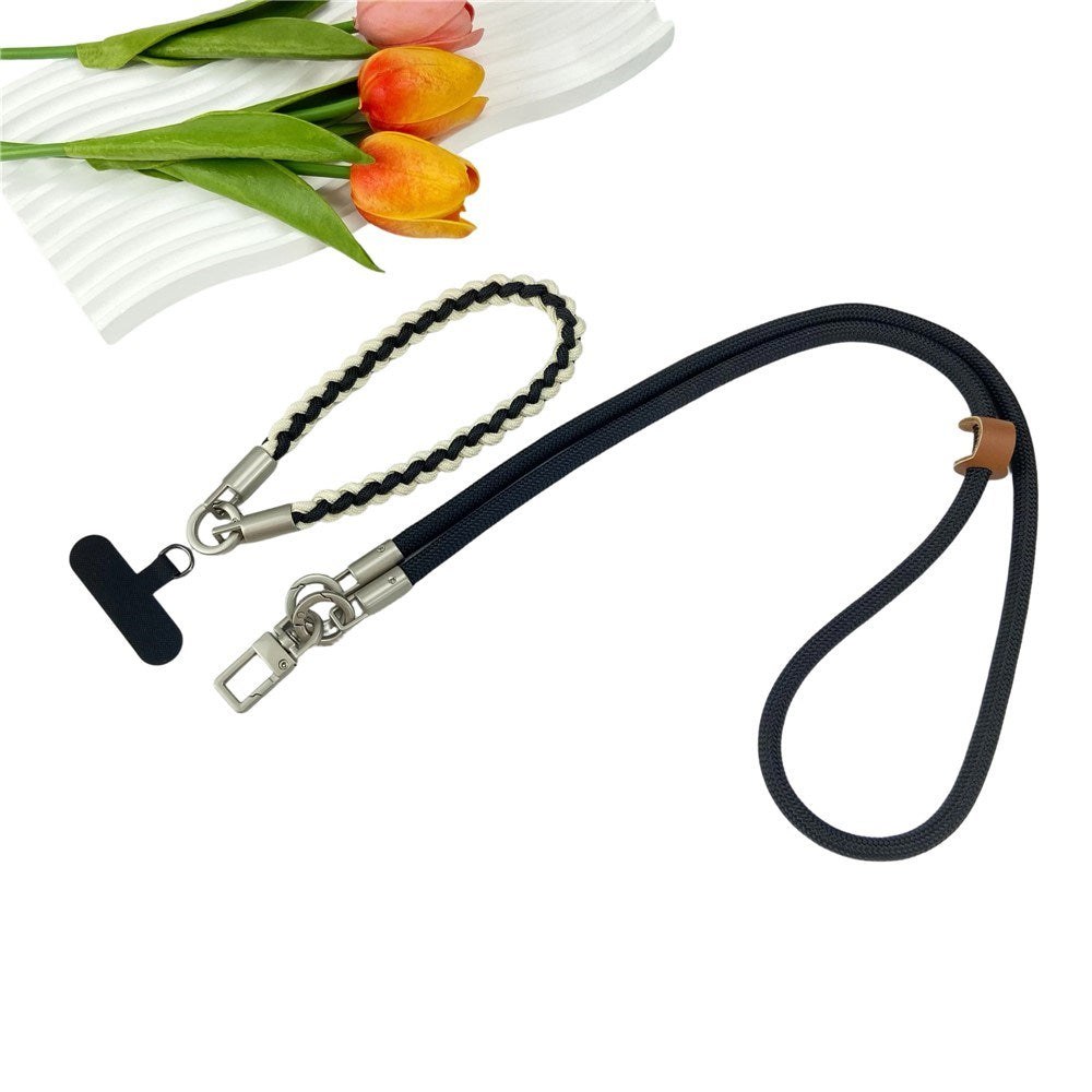 Braided 3-in-1 Mobile Strap - 90cm / 30cm - Black