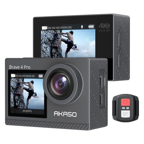 AKASO Brave 4 Pro Action Camera 4K/30FPS & 20MP with Double Screen - Black