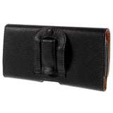 Litchi Grain Leather Case - Belt Case Black - (Max. Phone: 160 x 77 x 15 mm)