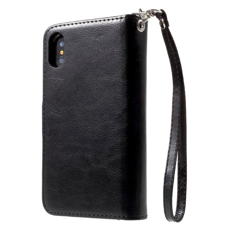 iPhone X / Xs Leather Wallet Case 2-in-1 Black