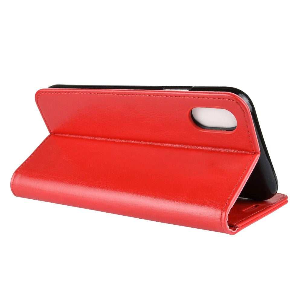 iPhone XR Sleek Leather Wallet Case - Red