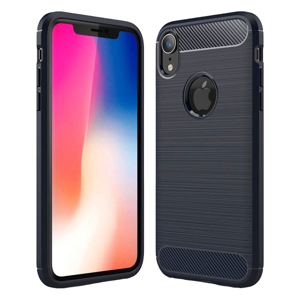 iPhone XR Brushed Carbon Case - Blue