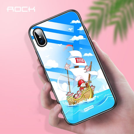 iPhone XS Max ROCK Bear Pirate Ship Case w. Glass Back