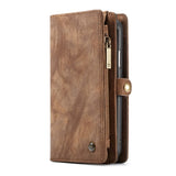 iPhone XR CASEME 2-in-1 Vintage Style Leather Wallet Case Brown