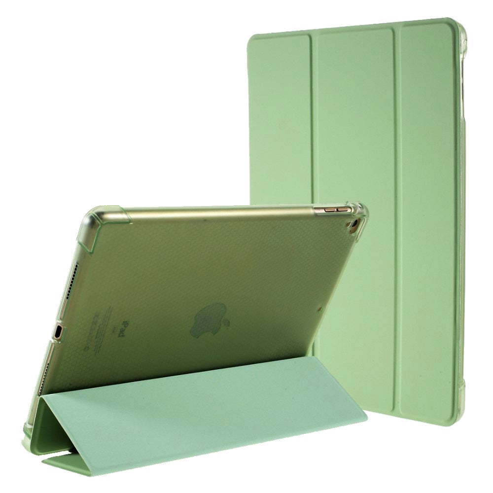 iPad 9.7 (2018-2017) / iPad Air / iPad Air 2 Tri-Fold Leather Case w. Apple Pencil Holder - Green