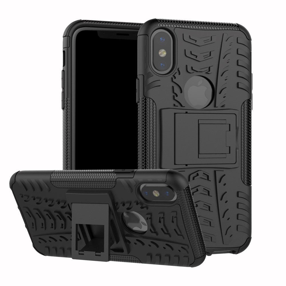 iPhone X / XS Cool Tyre Tough Case w. Stand Black