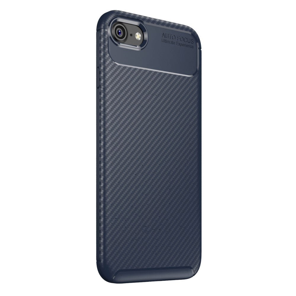 iPhone SE (2022/2020) / 8/7 Carbon Fiber Flexible Plastic Case - Blue