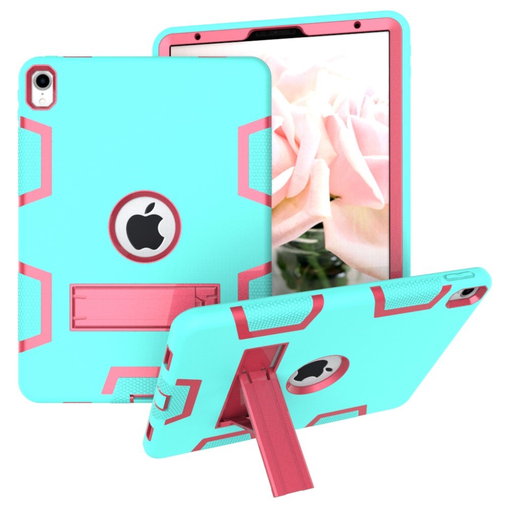 iPad Pro 11" (2018) Shock-proof Hybrid Case with Stand Function - Cyan / Pink