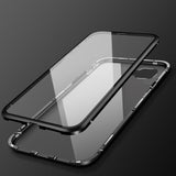 iPhone 8 Plus / 7 Plus 360 Degree Magnetic Case w. Glass front & back - Silver / Black