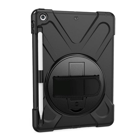 iPad (2018) / iPad (2017) Tough Case w. 360 Degree Hand Holder & Stand - Black