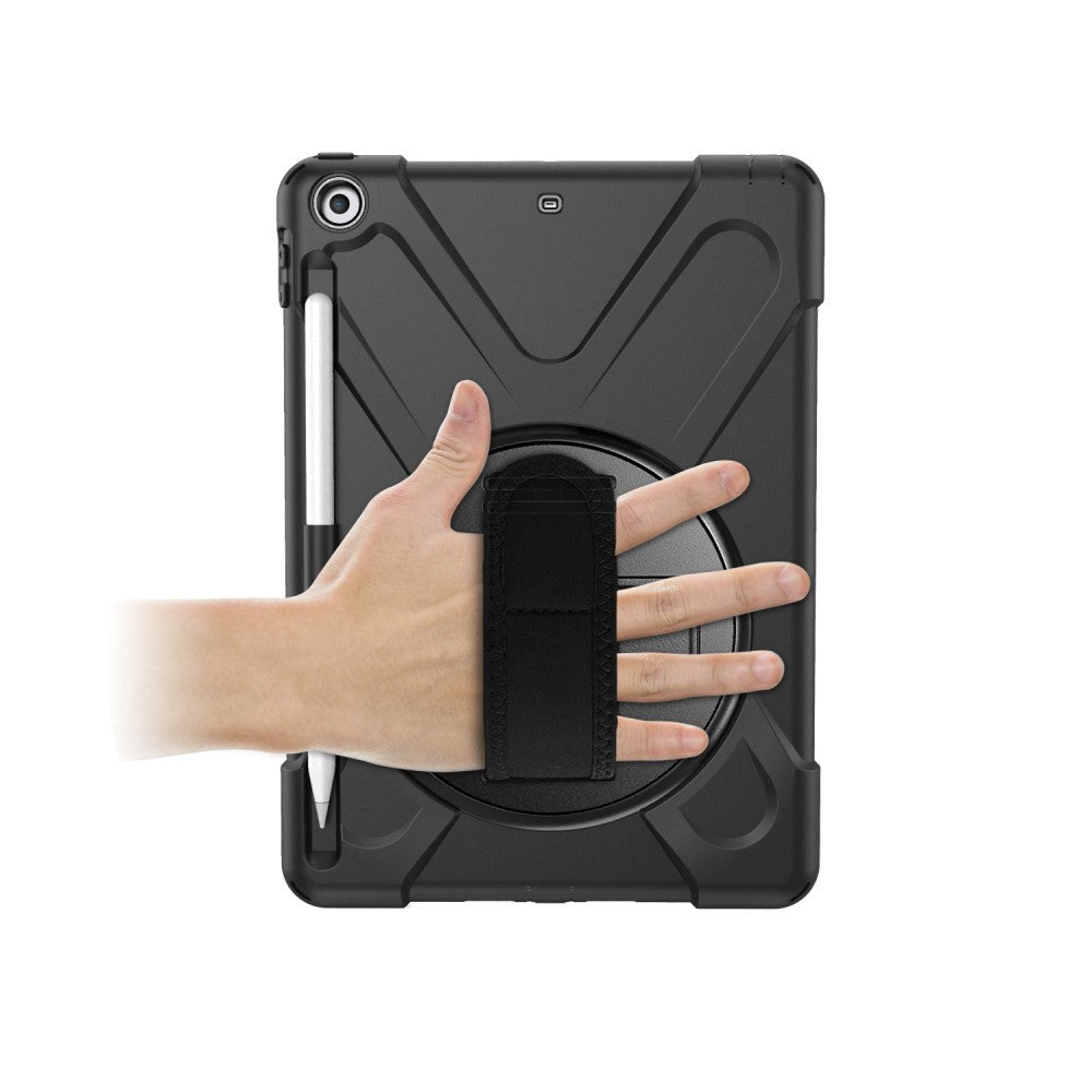 iPad (2018) / iPad (2017) Tough Case w. 360 Degree Hand Holder & Stand - Black