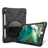 iPad (2018) / iPad (2017) Tough Case w. 360 Degree Hand Holder & Stand - Black