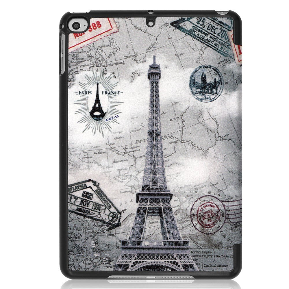 iPad Mini 4 / iPad Mini (2019) Leather Case w. Fold & stand function - Eiffel