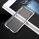 iPhone X / XS 360° Magnetic Case w. Glass front & back - Silver