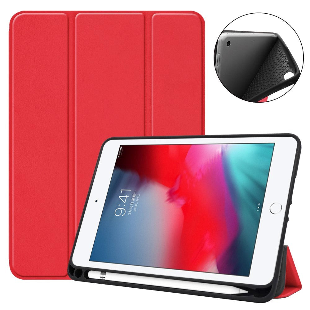 iPad Mini 4 / iPad Mini (2019) - Foldable Case w. Stand & Stylus Pen Holder - Red