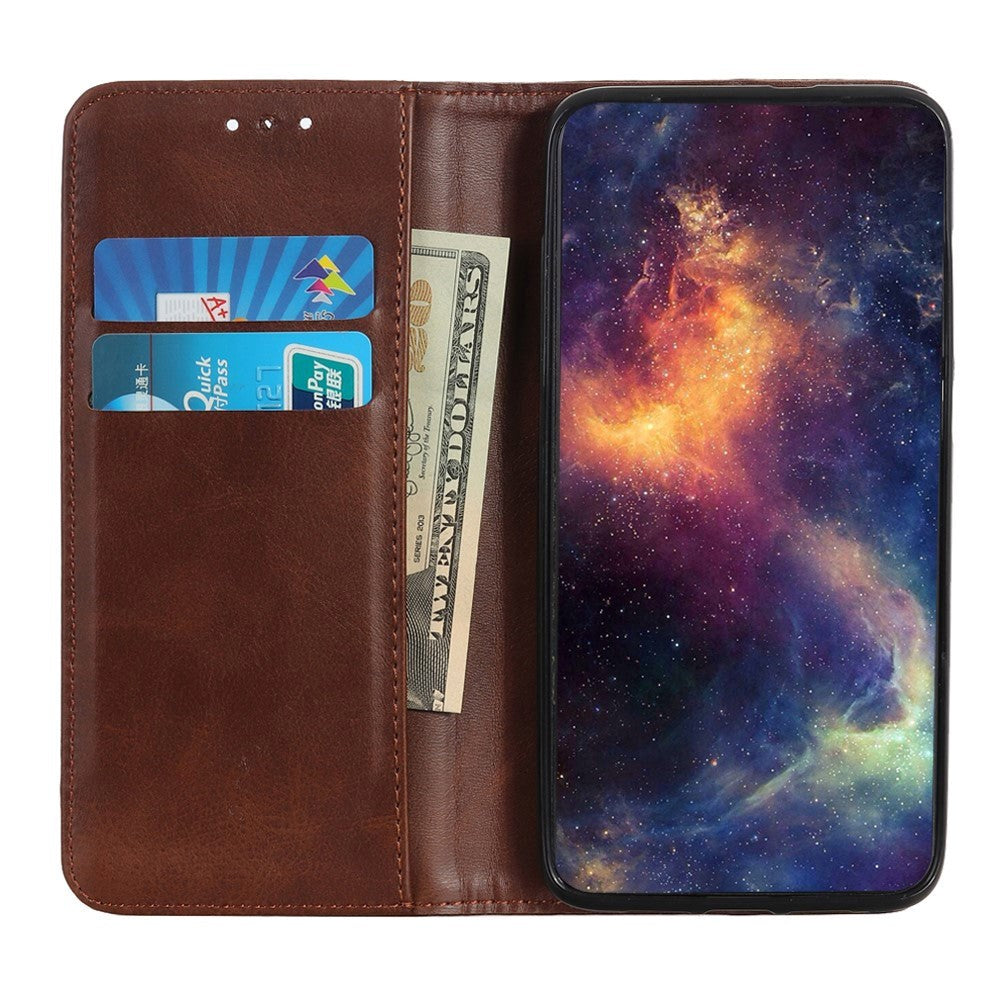 iPhone 11 Magnetic Leather Wallet Case Brown