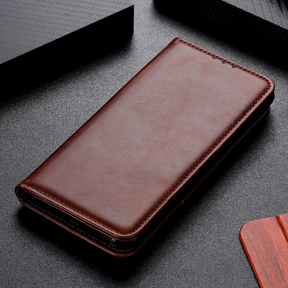 iPhone 11 Magnetic Leather Wallet Case Brown