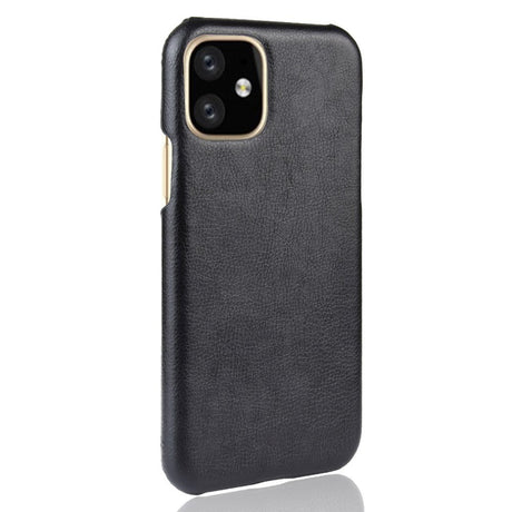 iPhone 11 Leather Case Litchi Skin Plastic Case Black