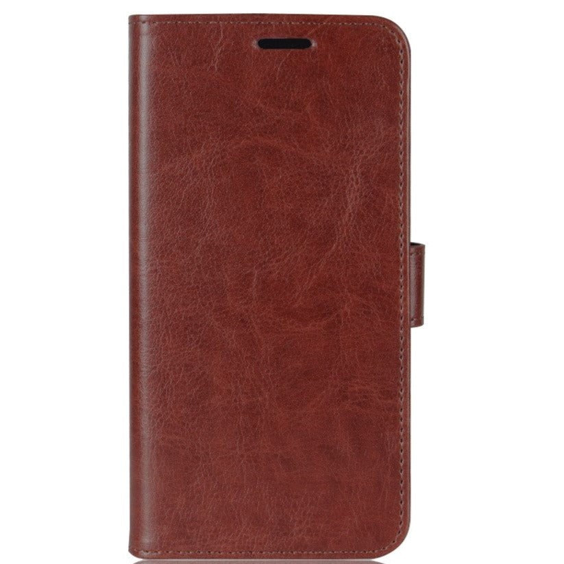 iPhone XR Sleek Leather Wallet Case - Brown