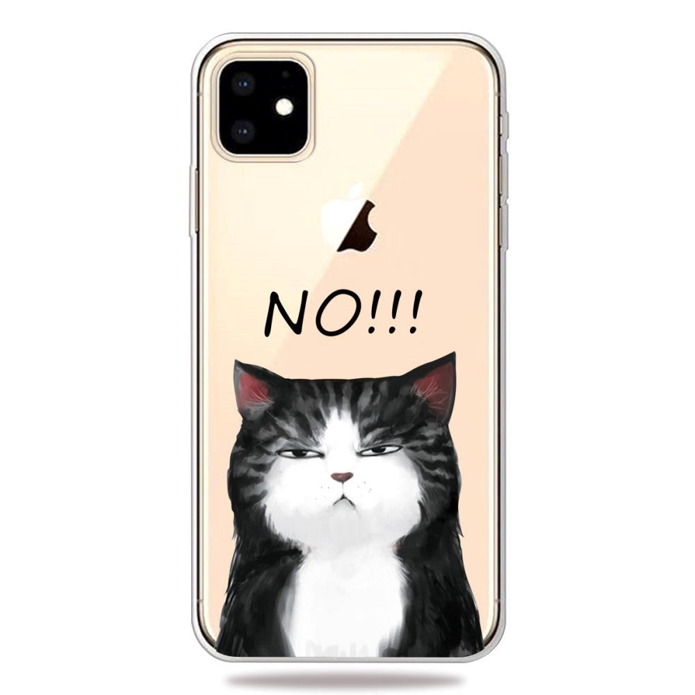 iPhone 11 Flexible Plastic Case w. About Cat Print