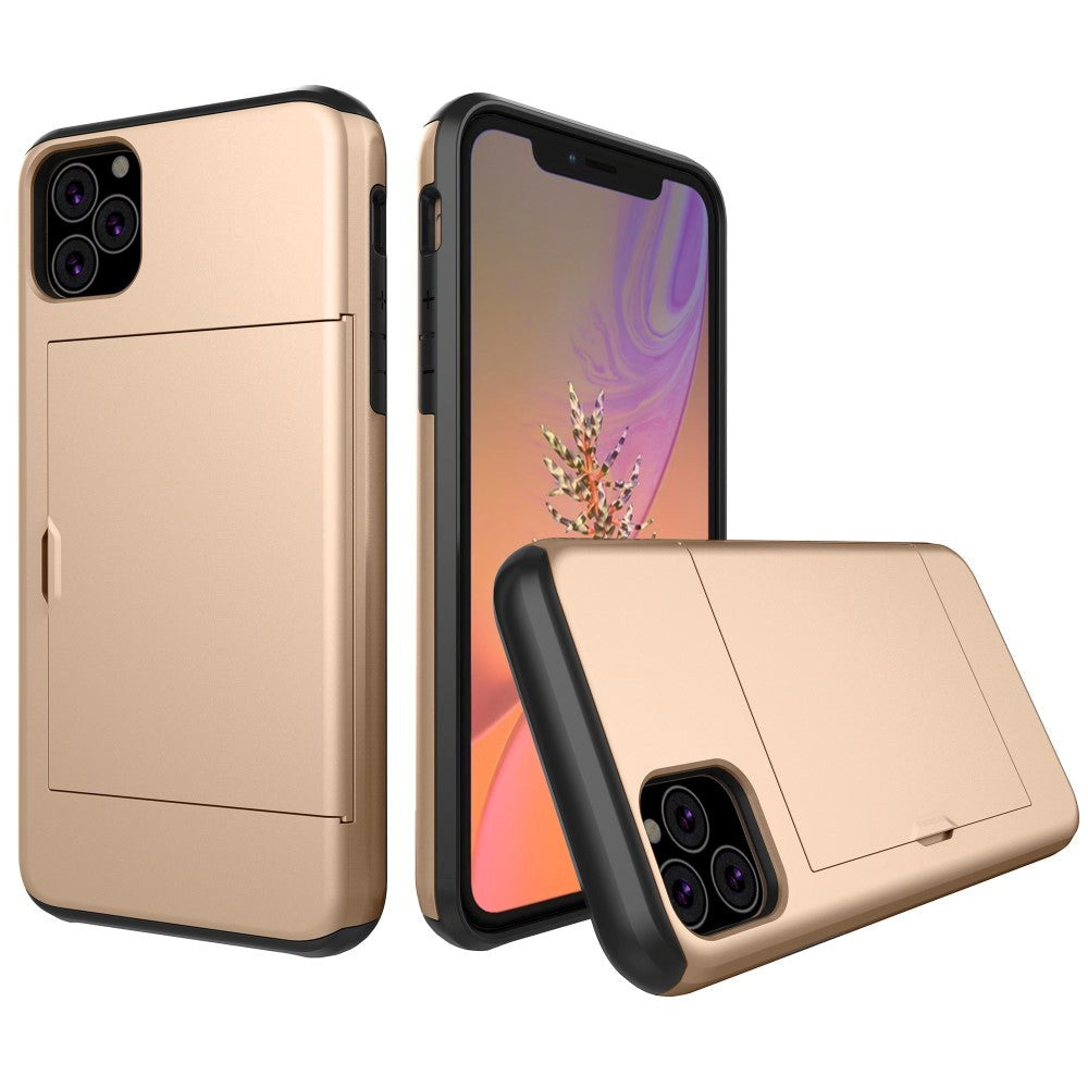 iPhone 11 Hybrid Tough Case w. Card Holder Gold