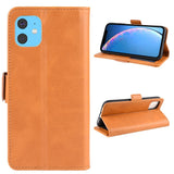 iPhone 11 Leather Stand Wallet Case Light Brown