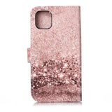 iPhone 11 Leather Wallet Case w. Print - Rose Gold