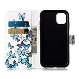 iPhone 11 Leather Wallet Case w. Print - Butterflies