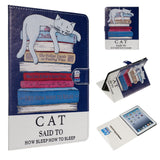 iPad 2/3/4 Leather Flip Case w. Stand - Sleeping cats