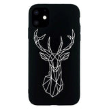 iPhone 11 Flexible Plastic Case - Geometric Deer