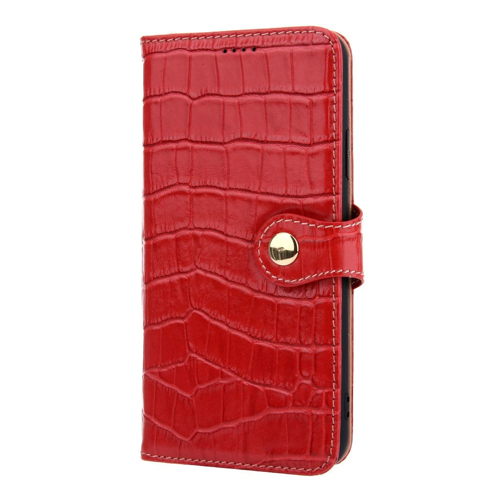 iPhone 11 Leather Case w. Crocodile Texture - Red