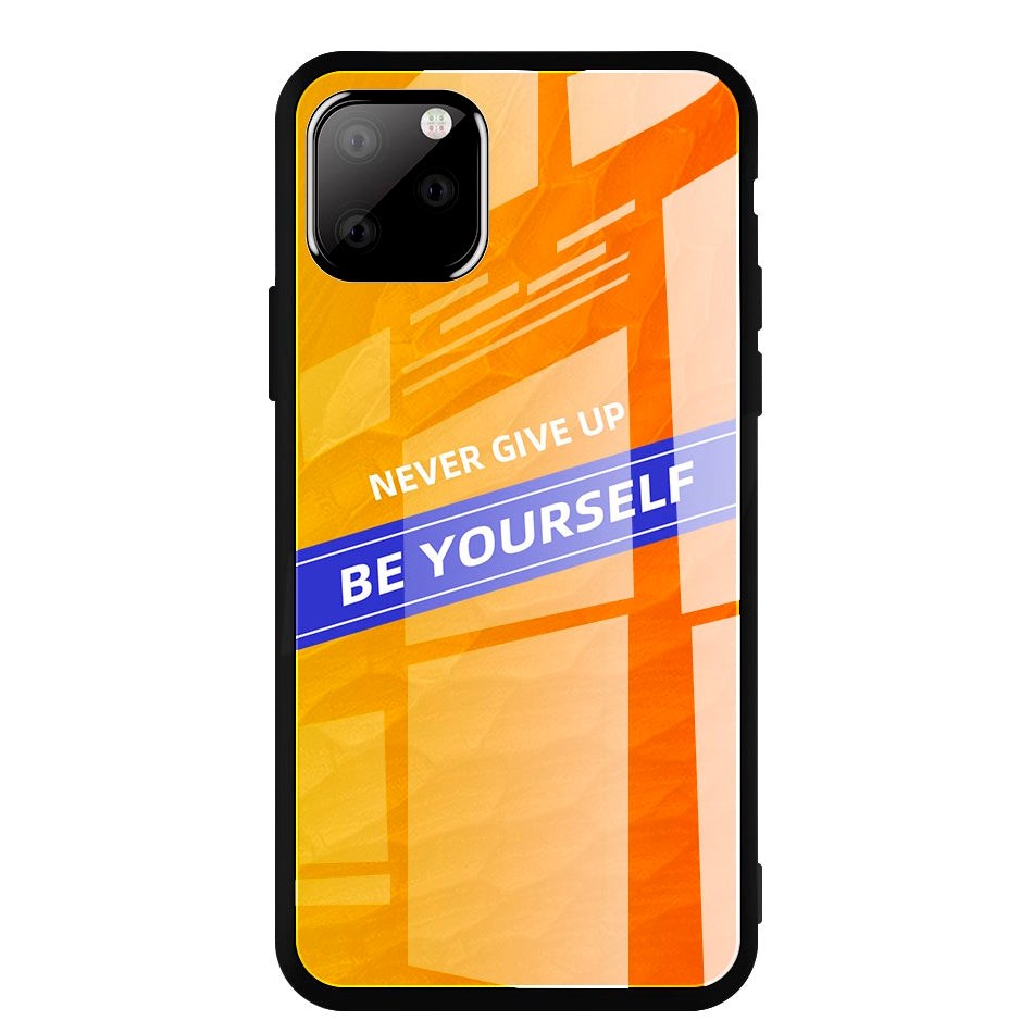 iPhone 11 Pro Max Case w. Back Glass - Be Yourself - Orange