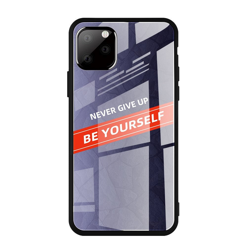 iPhone 11 Pro Max Case w. Back Glass - Be Yourself - Purple