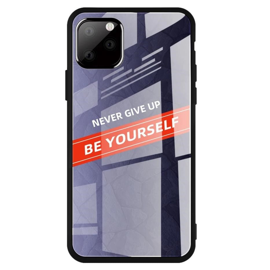 iPhone 11 Pro Case w. Back Glass - Be Yourself - Purple