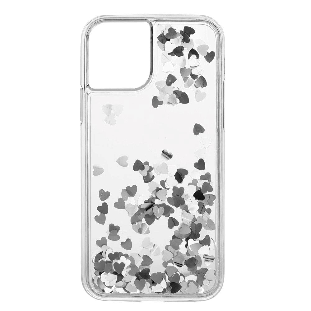 iPhone 11 Plastic Case Silver Hearts